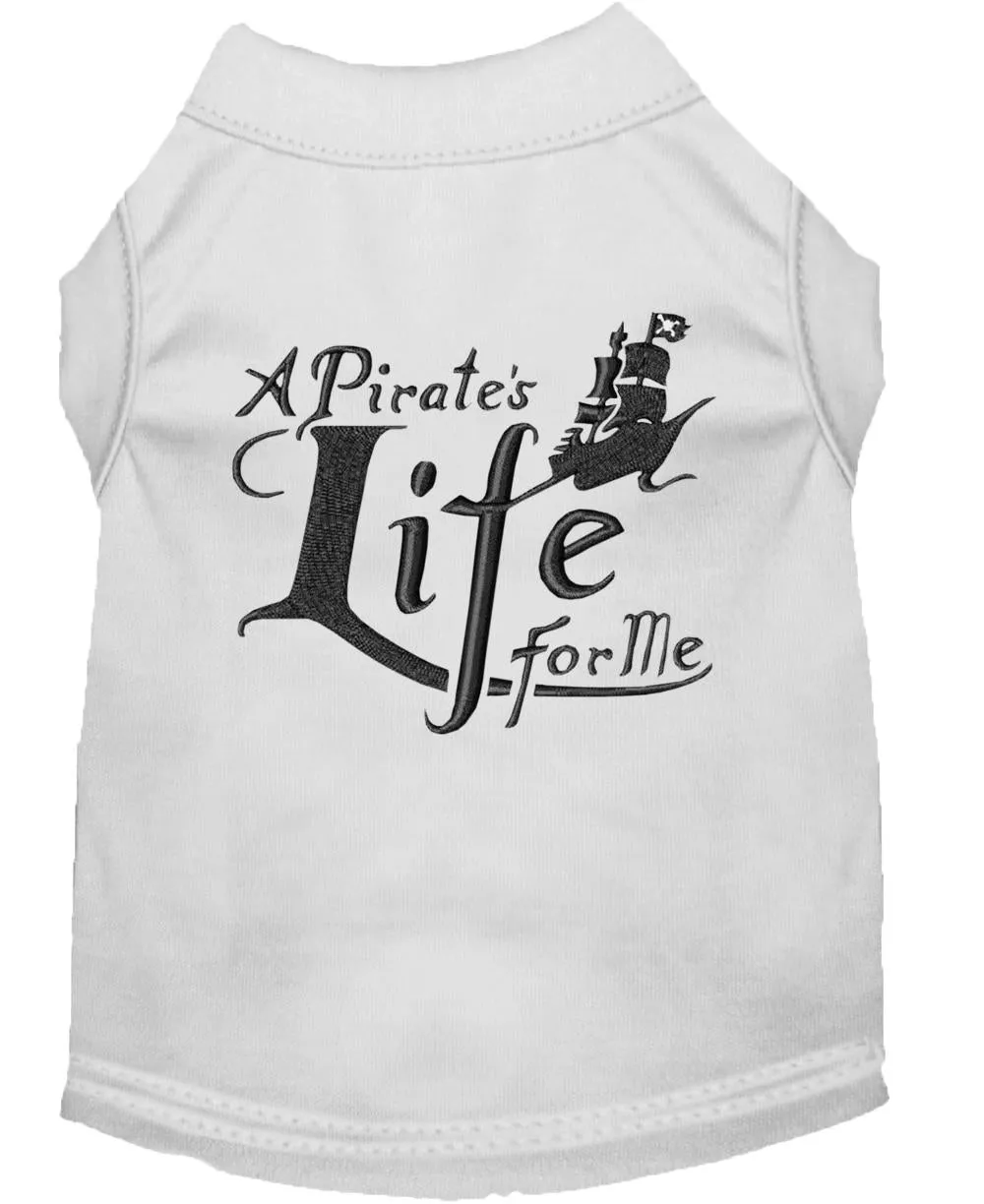 A Pirate's Life Embroidered Dog Shirt White Sm (10)