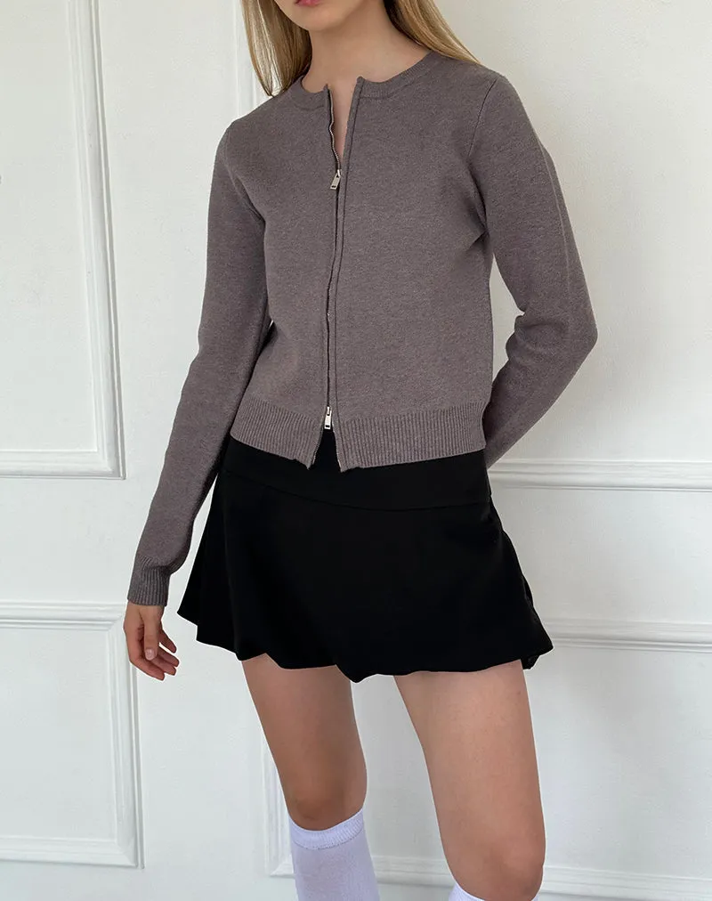 Alniyat Long Sleeve Cardi in Charcoal Grey