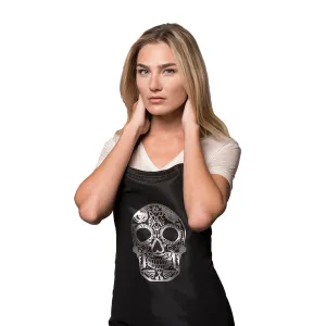 Betty Dain Sugar Skull Apron - Black/Silver