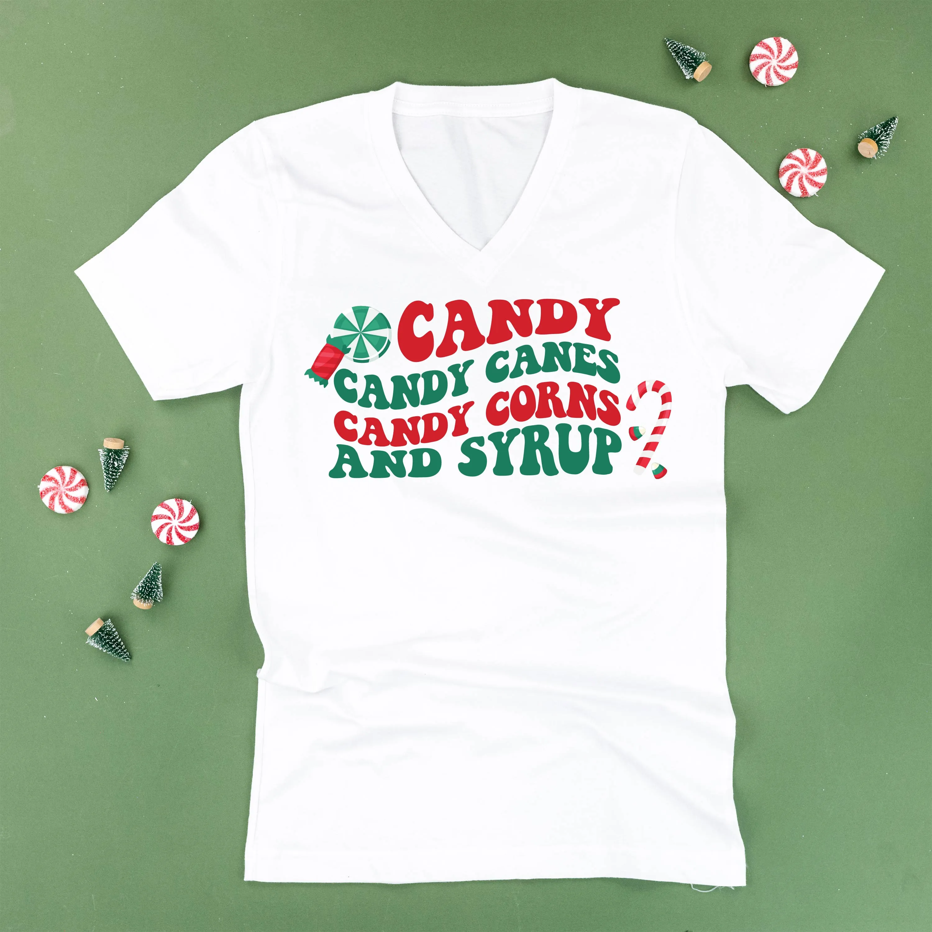 Candy, Candy Canes, Candy Corns And Syrup - Unisex Tee