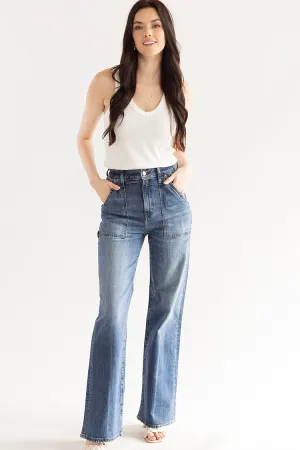 Far Out w/ Patch Pocket Wide Leg Jean