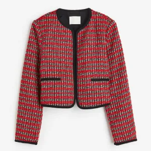 H&M Textured-weave jacket, red