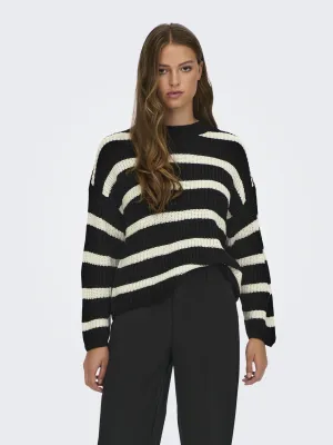 Justy Striped Knit - Black/Eggnog