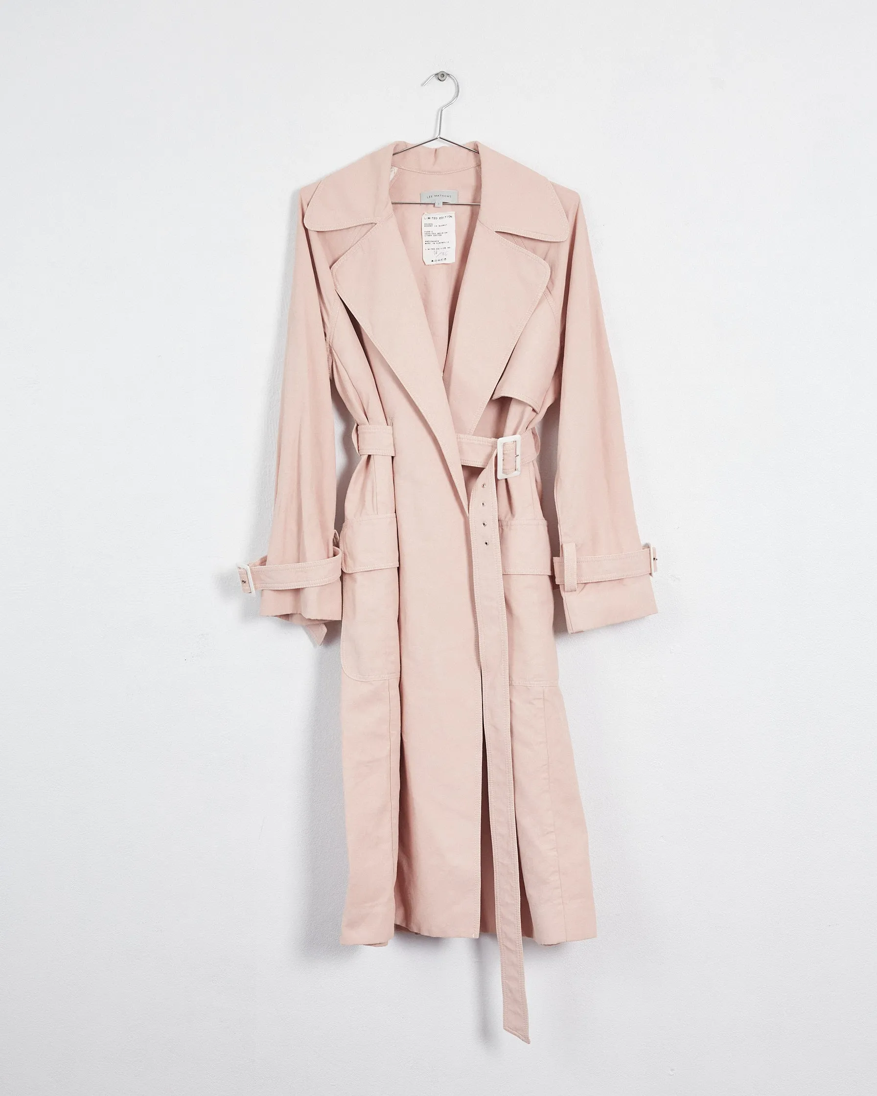 Lee Mathews resort '19 'georgia' limited edition trench coat, pink, 8