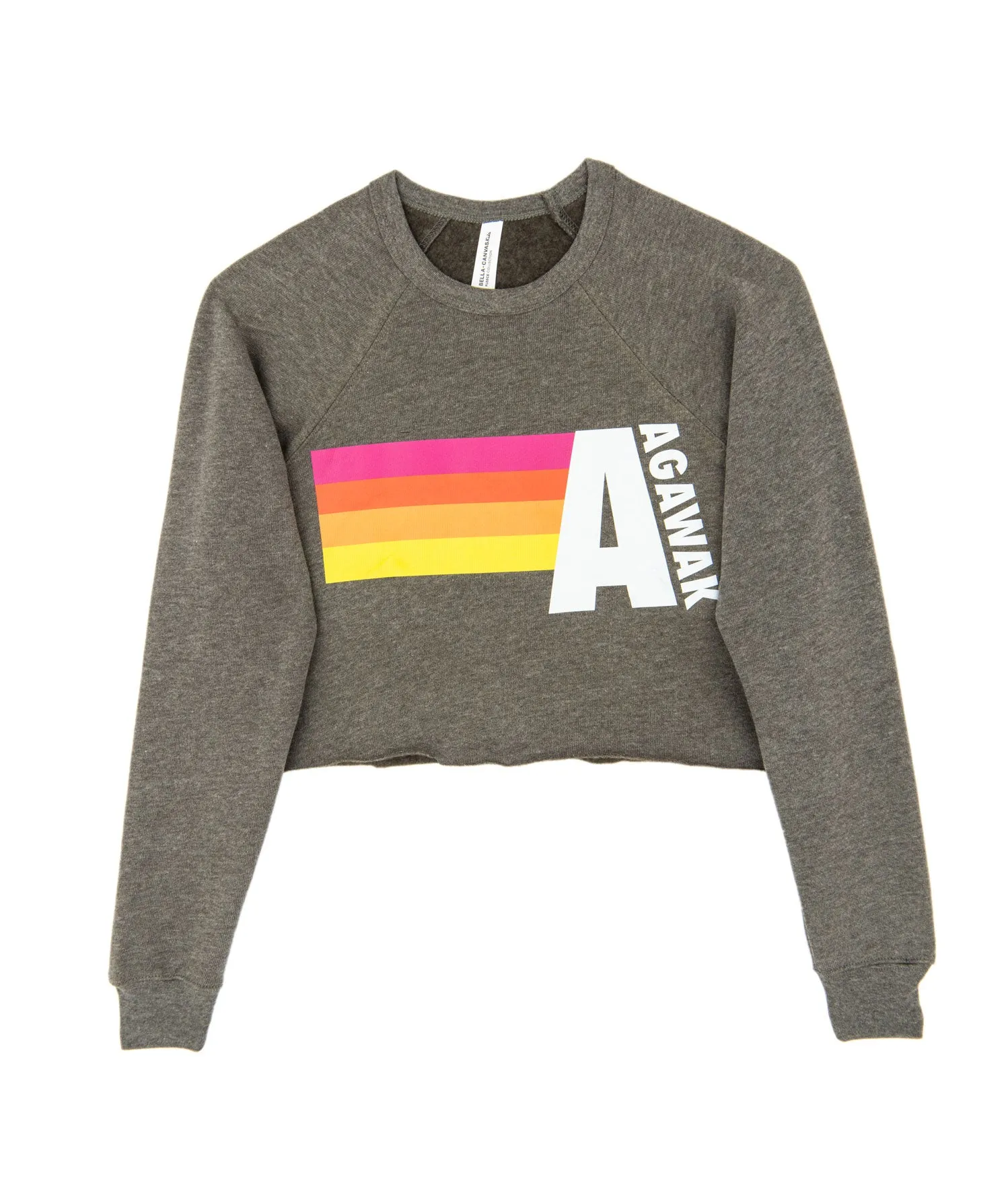 Nation Heather Grey Cropped Camp Sweatshirt