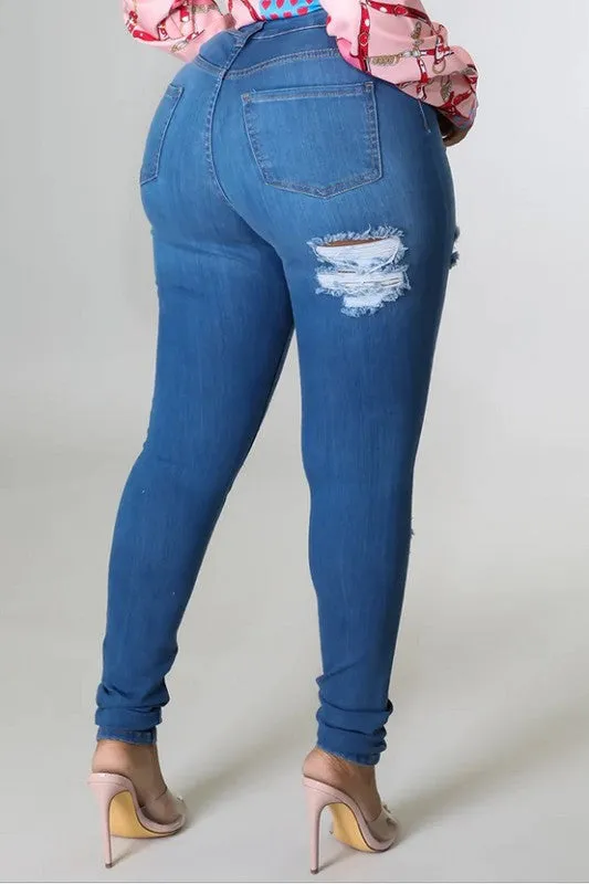 "Distressed" Skinny Jeans