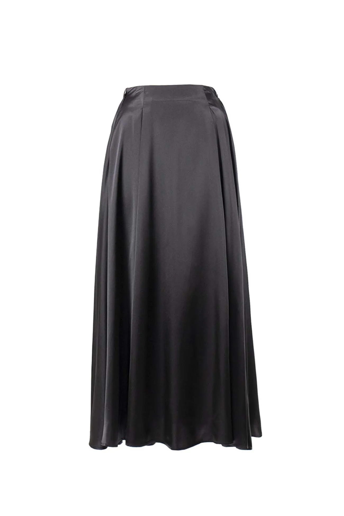 Satin High Rise A-line Midi Skirt