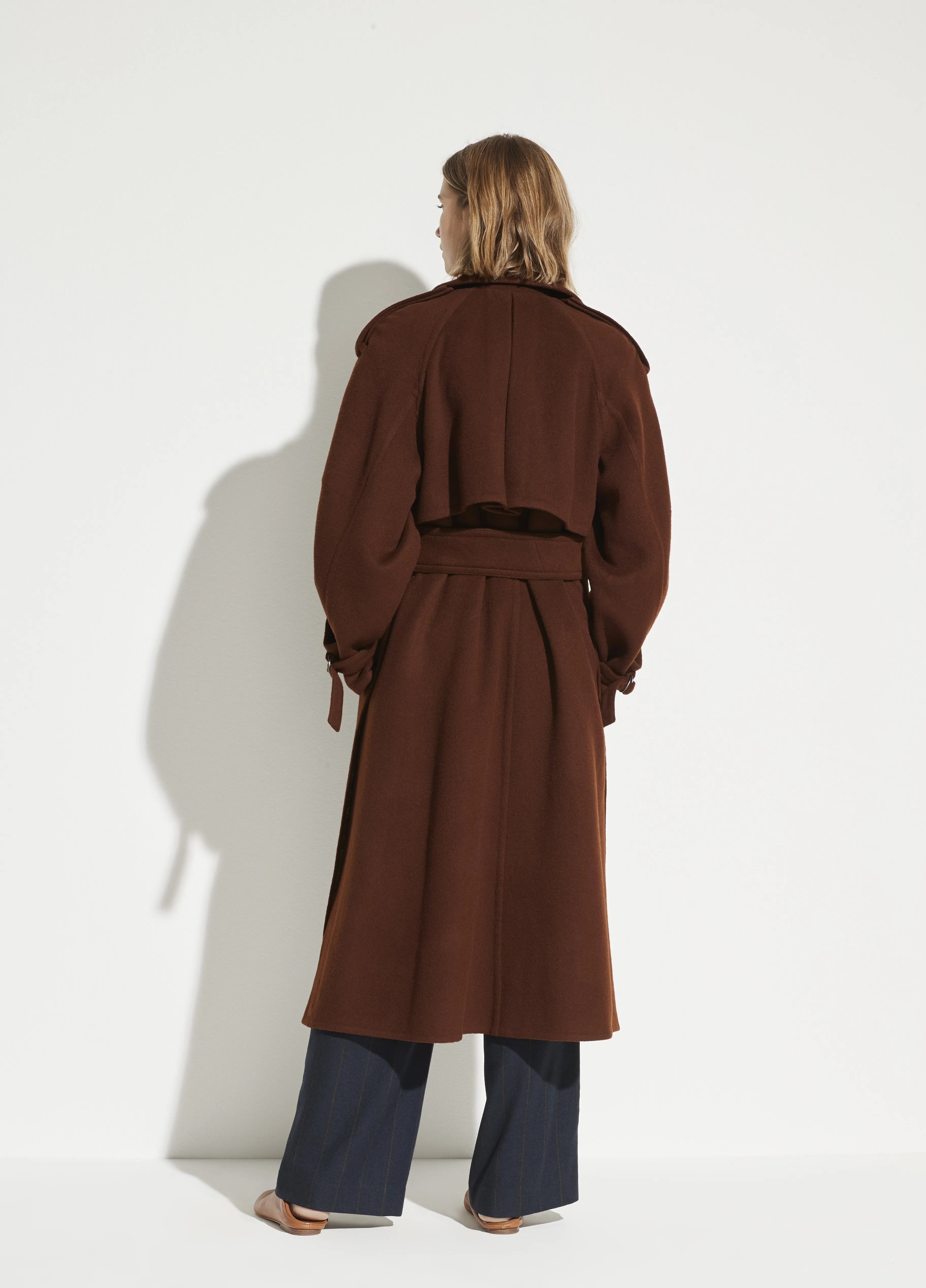 Wool Trench in Mahogany