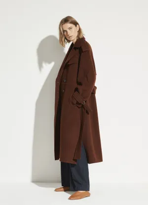 Wool Trench in Mahogany